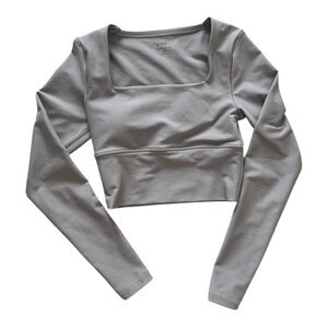 Grey XS YPB long sleeve athletic padded crop top #croptop